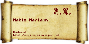 Makis Mariann névjegykártya
