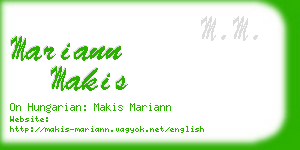 mariann makis business card